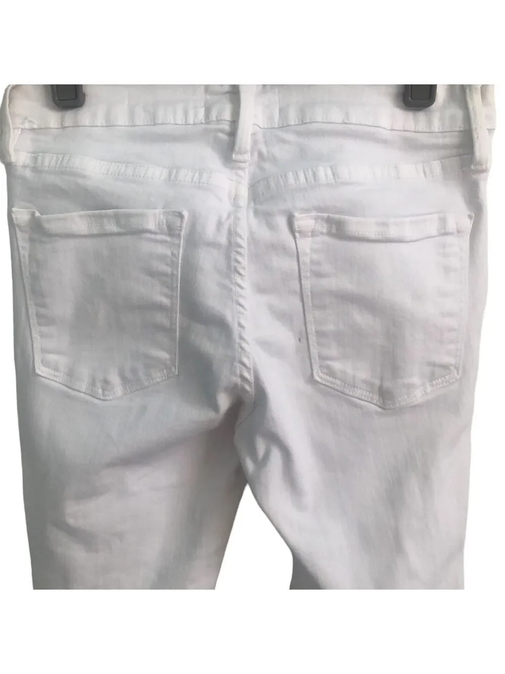 Le Skinny De Jeane Blanc White Distressed Jeans by Frame Denim Size 27